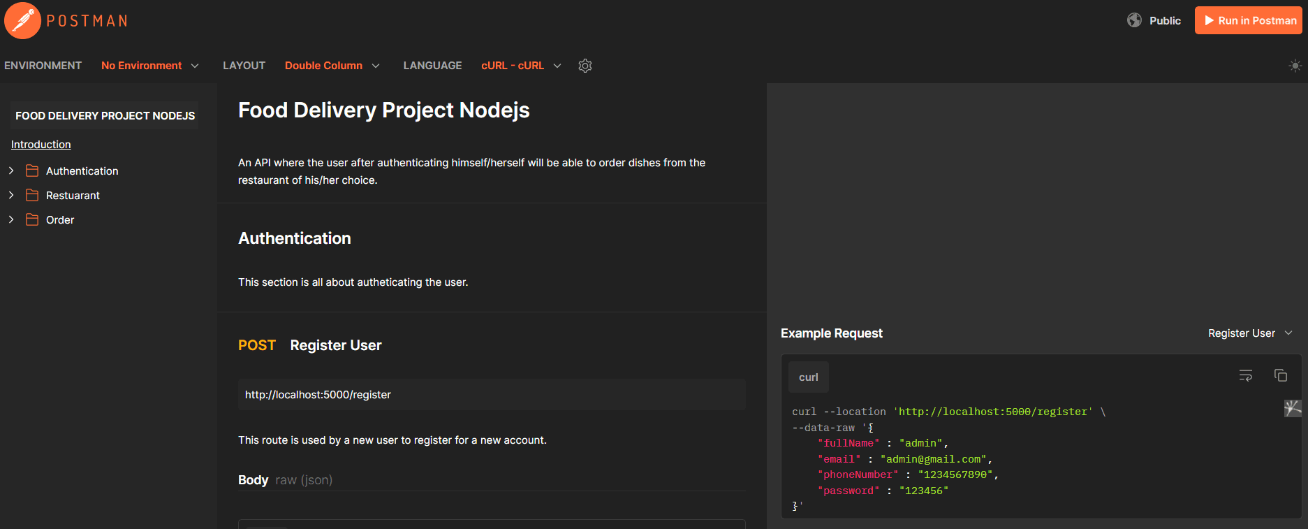 Food Delivery API